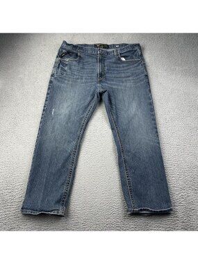 Ariat Rebar M5 Straight Leg Blue Jeans Mens Size 42x30 Workwear Distressed